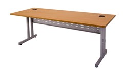 Rapid Span CLeg Desk  1200mm W x 700mm D Beech Top  Precious Silver Base