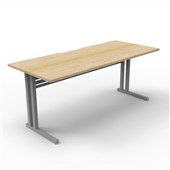 Rapid Span CLeg Desk  1800mm W x 750mm D Natural Oak Top  Precious Silver Base