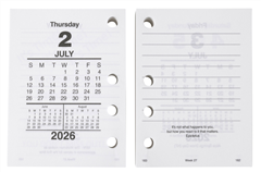 Diary 2026 ASA Desk Refill Calendar Side Hole