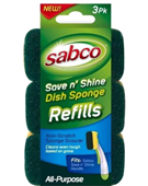 Sabco Save N Shine Dish Wand Sponge Refill 3 Pack