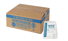 Bin Liner Natural Clear 240ltr Pack 100