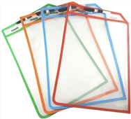 Osmer Write n Wipe A4 Erasable Sleeve Asst with Marker