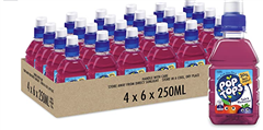 POP TOPS APPLE  BLACK CURRANT FRUIT DRINK 6X250ML