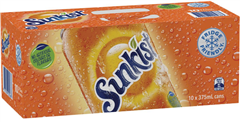Sunkist Orange Cans 375ml 10 Pack