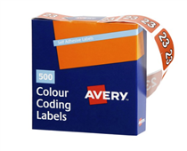Avery 23 Side Tab Colour Coding Roll Labels 38 x 25 mm Dark Orange Pack 500