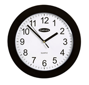 Carven Clock 250mm Black Frame Each