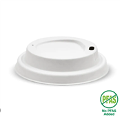 BioPak BioCup Lid Small 80mm Plant Fibre White Ctn 1000