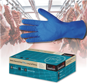 Bastion Nitrile Diamond Grip Long Cuff Blue Powder Free Medium Box 50