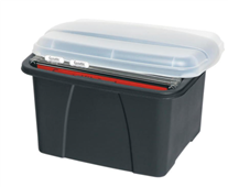 Crystalfile Porta Box Enviro With Files 32L Clear LidBlack Base