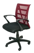Vienna Mesh Back Chair  Red Mesh Back  Black Fabric Seat Pan