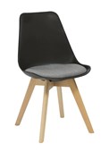 Virgo Chair  Black Shell With Grey Seat Pad