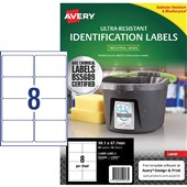 Avery L7914 Laser Outdoor Labels 8UP 10 Pack
