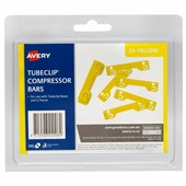Avery Tubeclip Compressor Bar Yellow 25 Pack