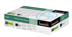 Bastion Gloves Vinyl Blue Powder Free Large 1000 Carton