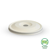 BioPak BioCup 80mm Plant Fibre Flat Cold Paper Lid Sleeve 50 Sold as Sleeve 50 20 in a Carton
