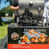HoneyBrix Charcoal 10KG Box 100 on a pallet
