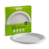 BioPak BioPlates 25cm  10 Round Plant Fibre Plate Sleeve 10 Sold as Sleeve 10 6 in a Carton